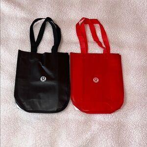 Lululemon Athletica Black and Red Totes with Double Strap Handles